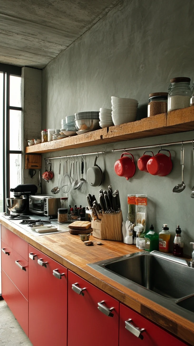 Bold and Modern: Embrace the Chic Charm of a Red-Accented Kitchen