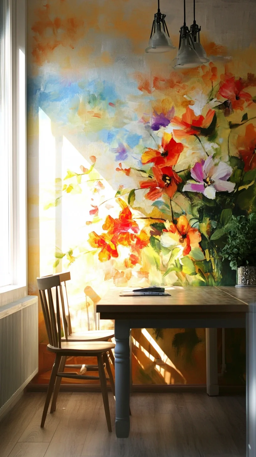 Bright and Beautiful: Embrace a Vibrant Floral Mural for Your Space