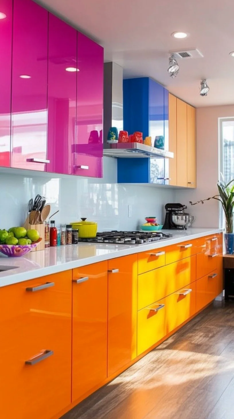 Bright and Bold: Elevate Your Kitchen with Vibrant Color-Blocked Cabinets