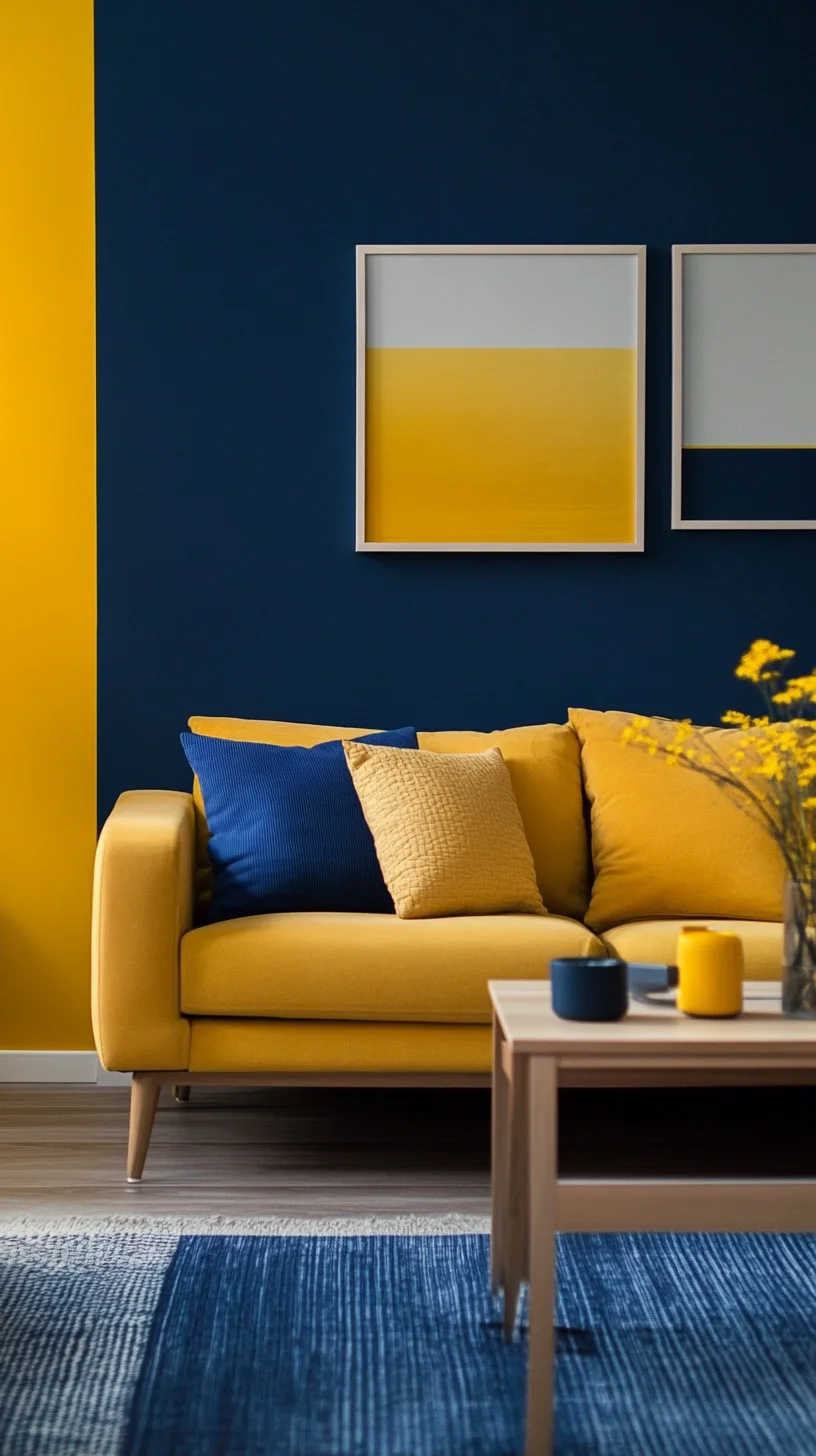 Bright and Bold: Embrace the Energetic Harmony of Yellow and Navy Décor