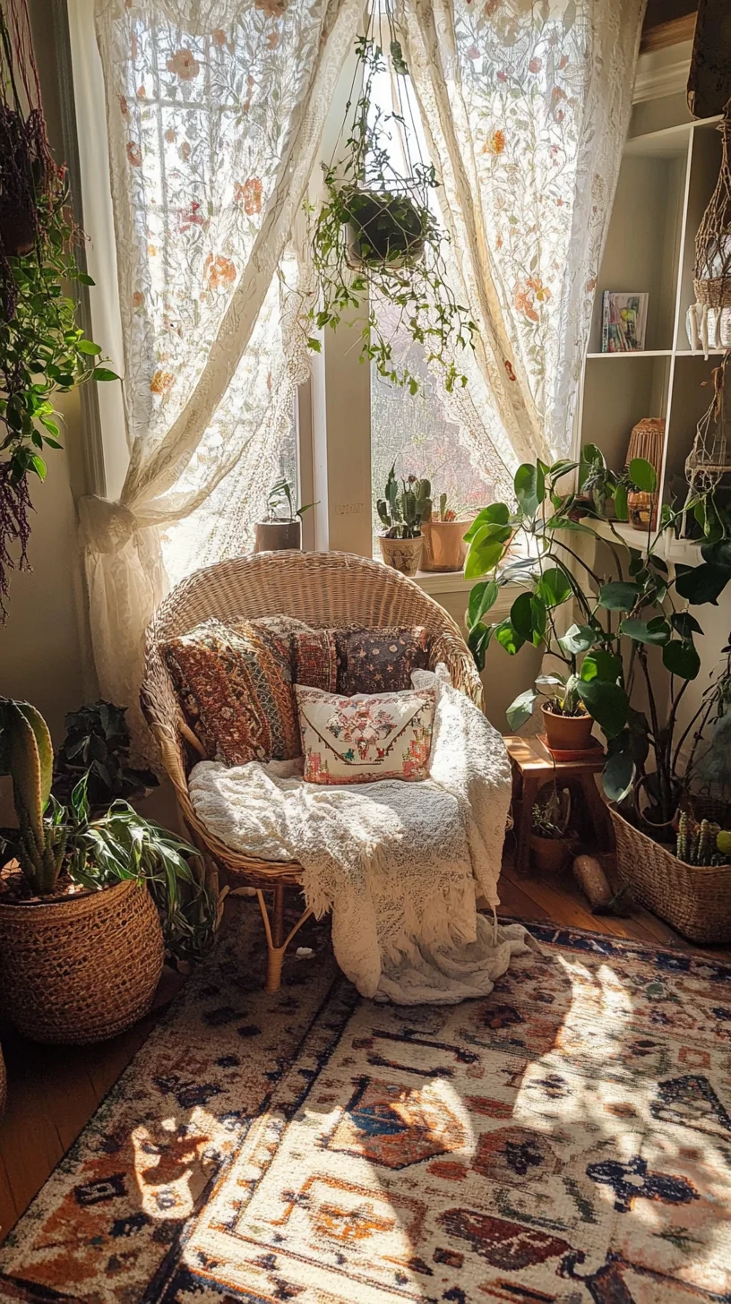 Cozy Bohemian Nook: A Plant Lover’s Dream Retreat