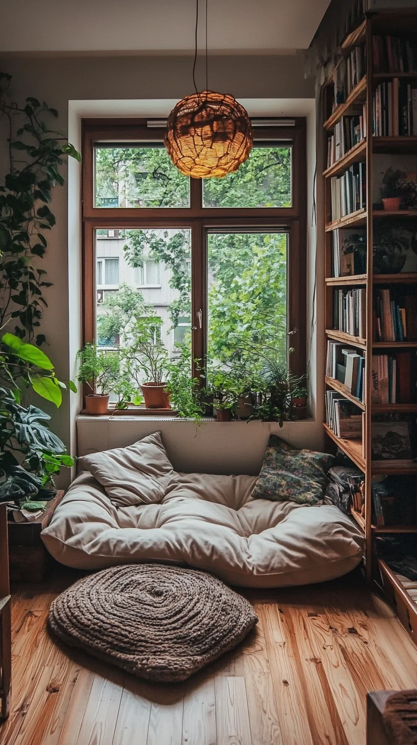 Cozy Bohemian Oasis: Embrace Nature with a Warm, Inviting Reading Nook