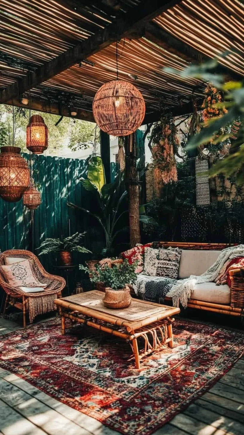 Cozy Bohemian Retreat: Enhance Your Outdoor Oasis with Natural Elements