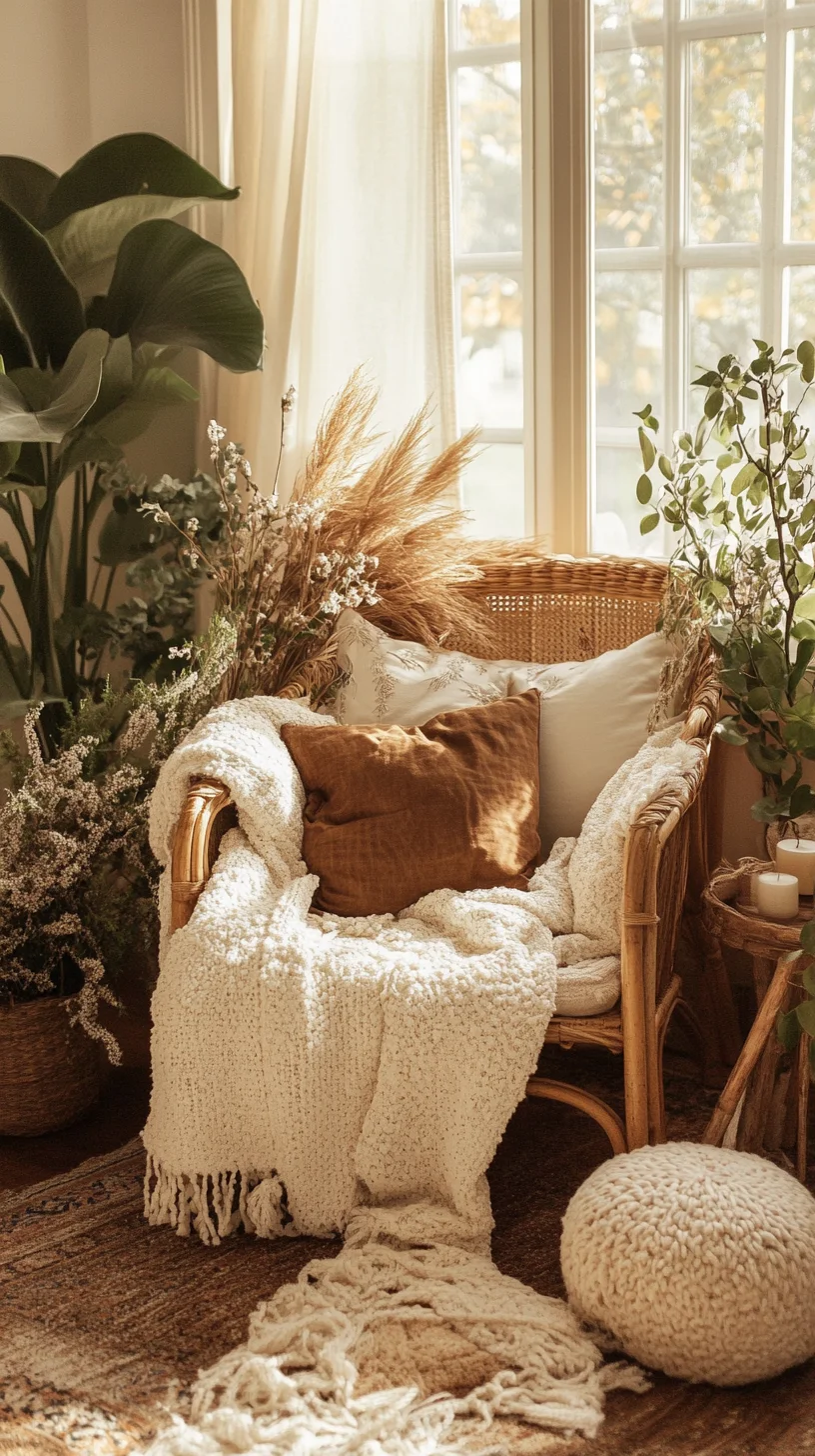 Cozy Boho Corner: Elevate Your Space with Natural Textures and Earthy Vibes