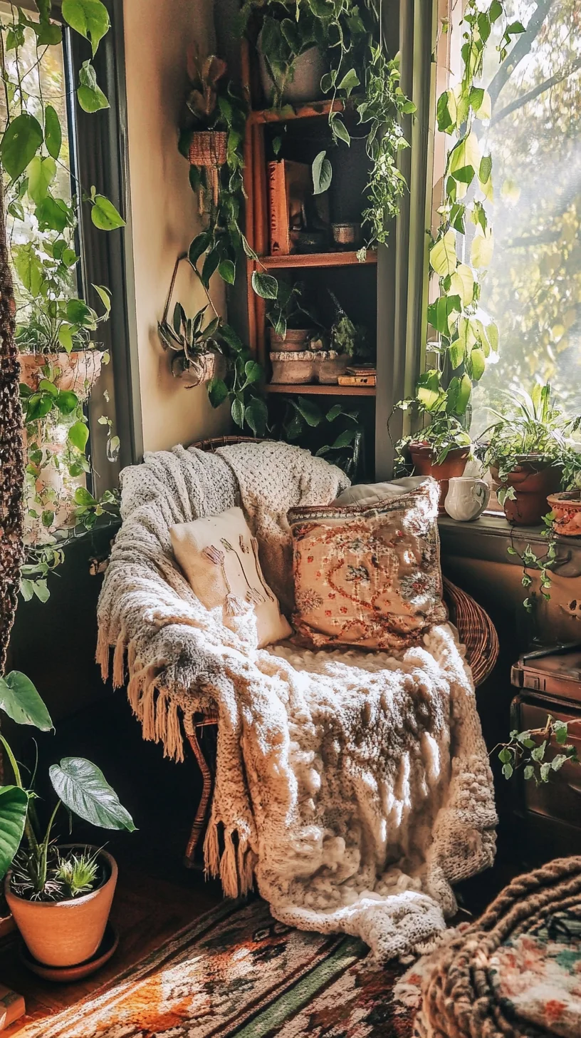 Cozy Corner Oasis: Create Your Ultimate Relaxation Nook with Plants and Textiles