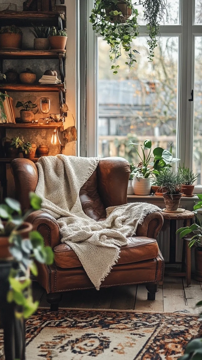 Cozy Corner Oasis: Embrace Nature with a Chic Reading Nook