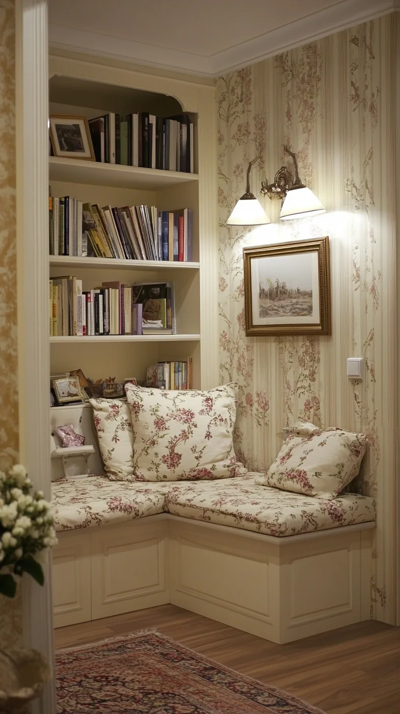 Cozy Floral Reading Nook: A Chic Blend of Comfort and Style