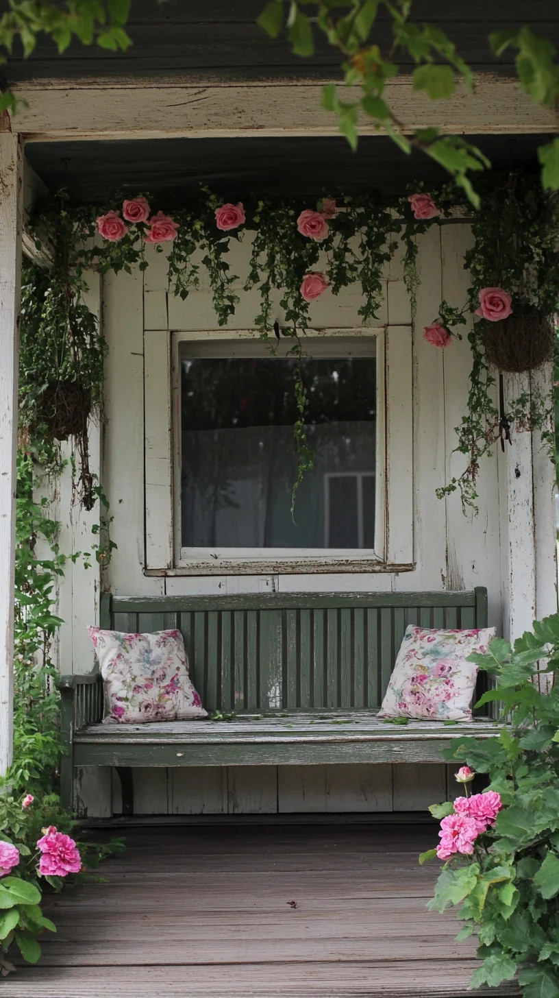 Cozy Floral Retreat: Embrace Nature with a Charming Front Porch Makeover