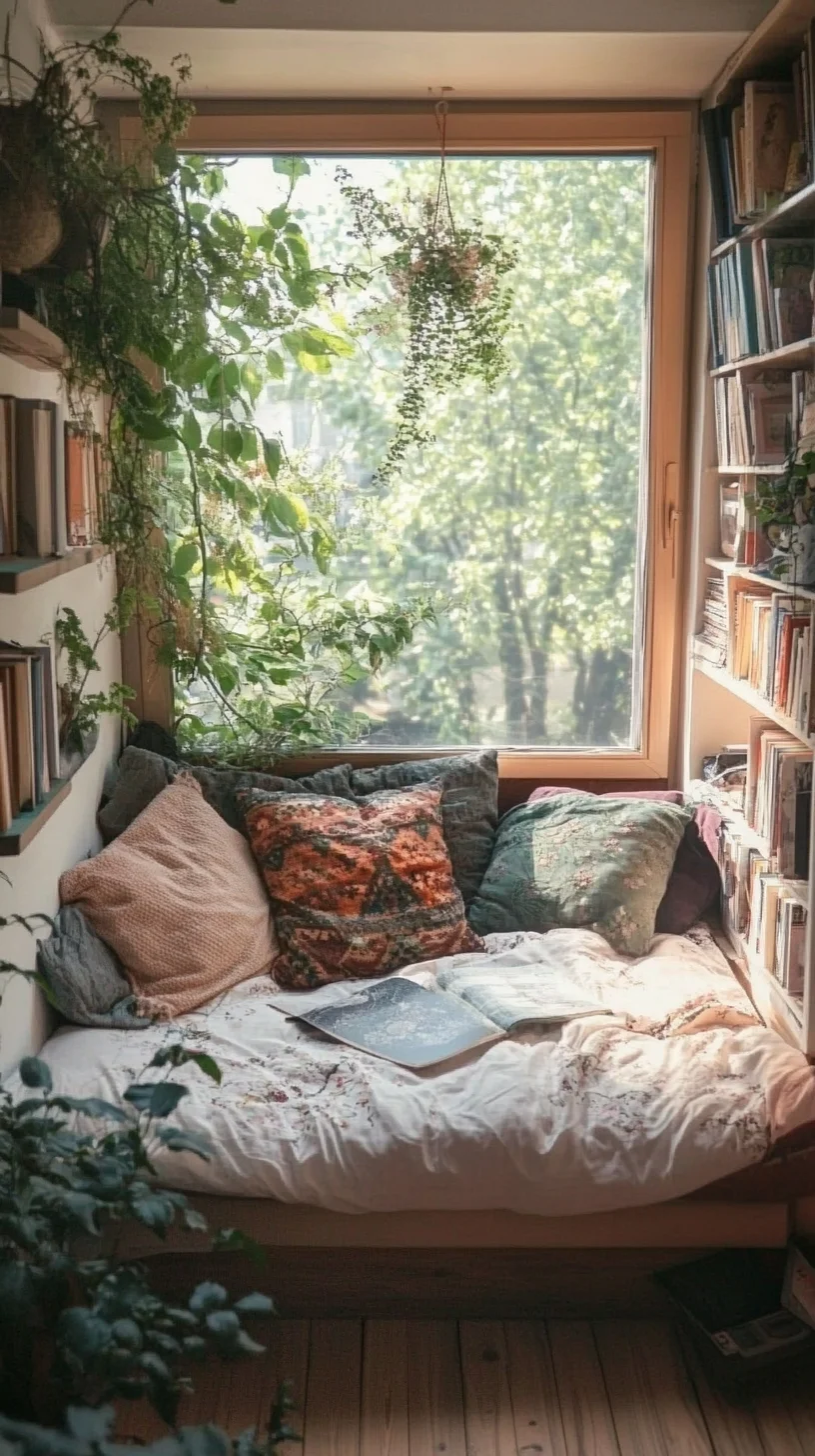 Cozy Green Nook: Create a Serene Reading Corner with Natural Vibes