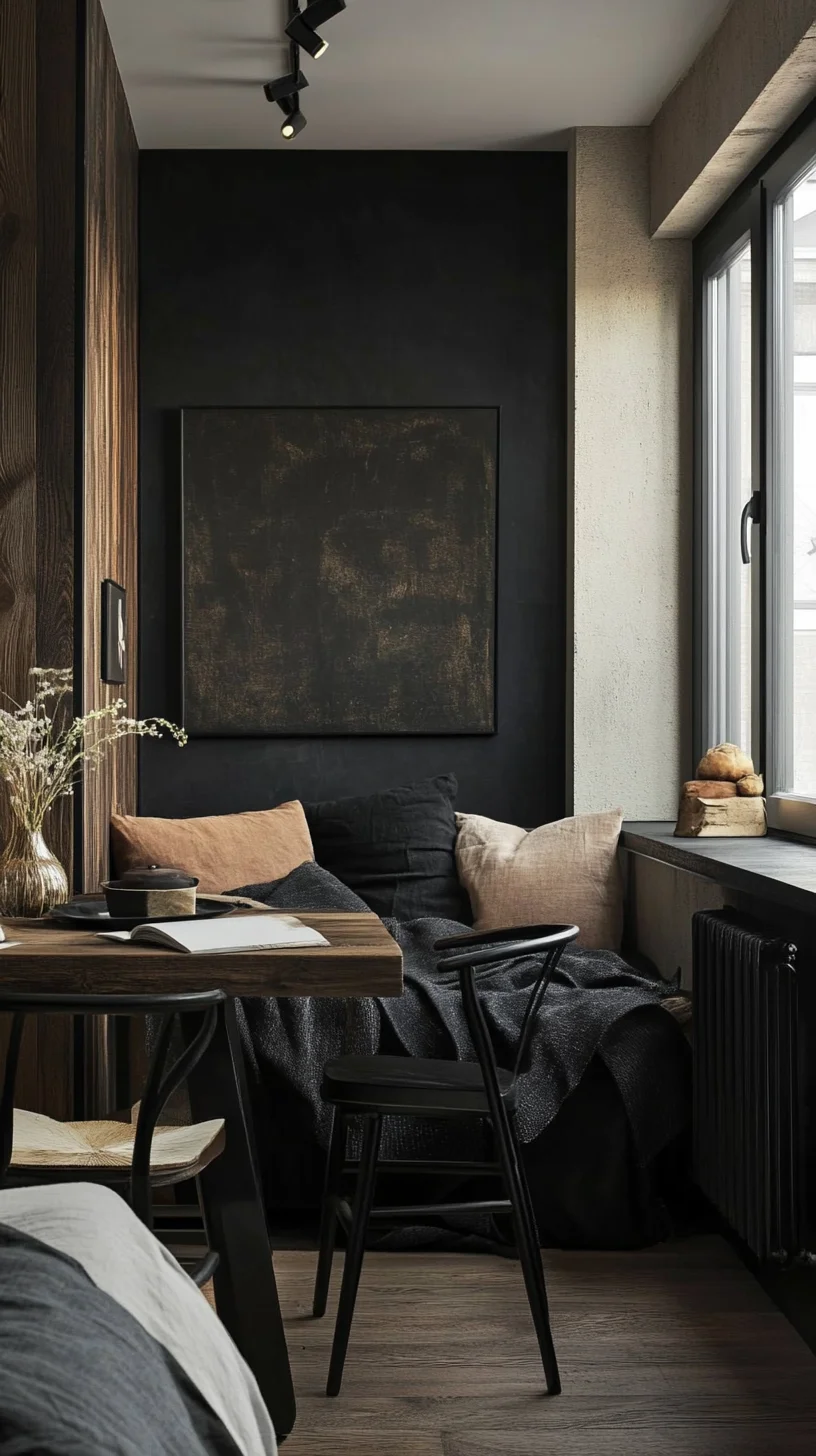 Cozy Minimalism: Transform Your Space with Dark Tones and Natural Materials