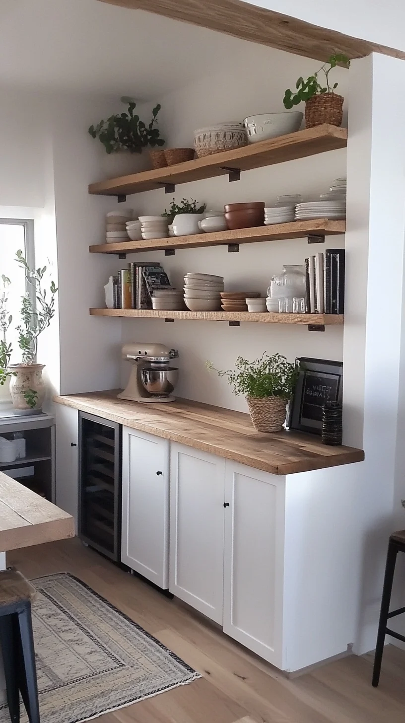 Effortless Minimalism: Elevate Your Kitchen with Sleek Open Shelving