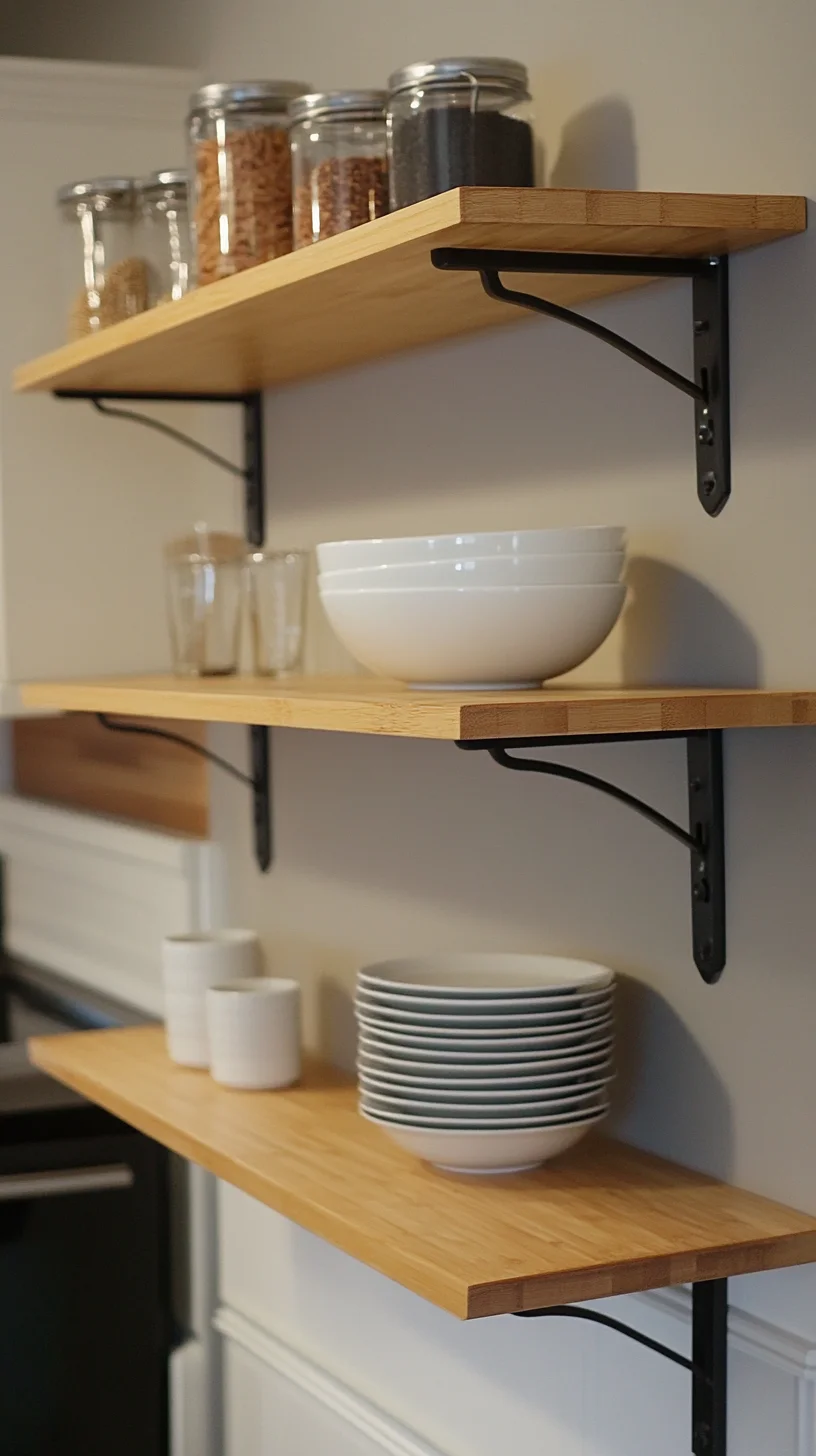 Elevate Your Kitchen with Sleek Open Shelving for a Modern Touch