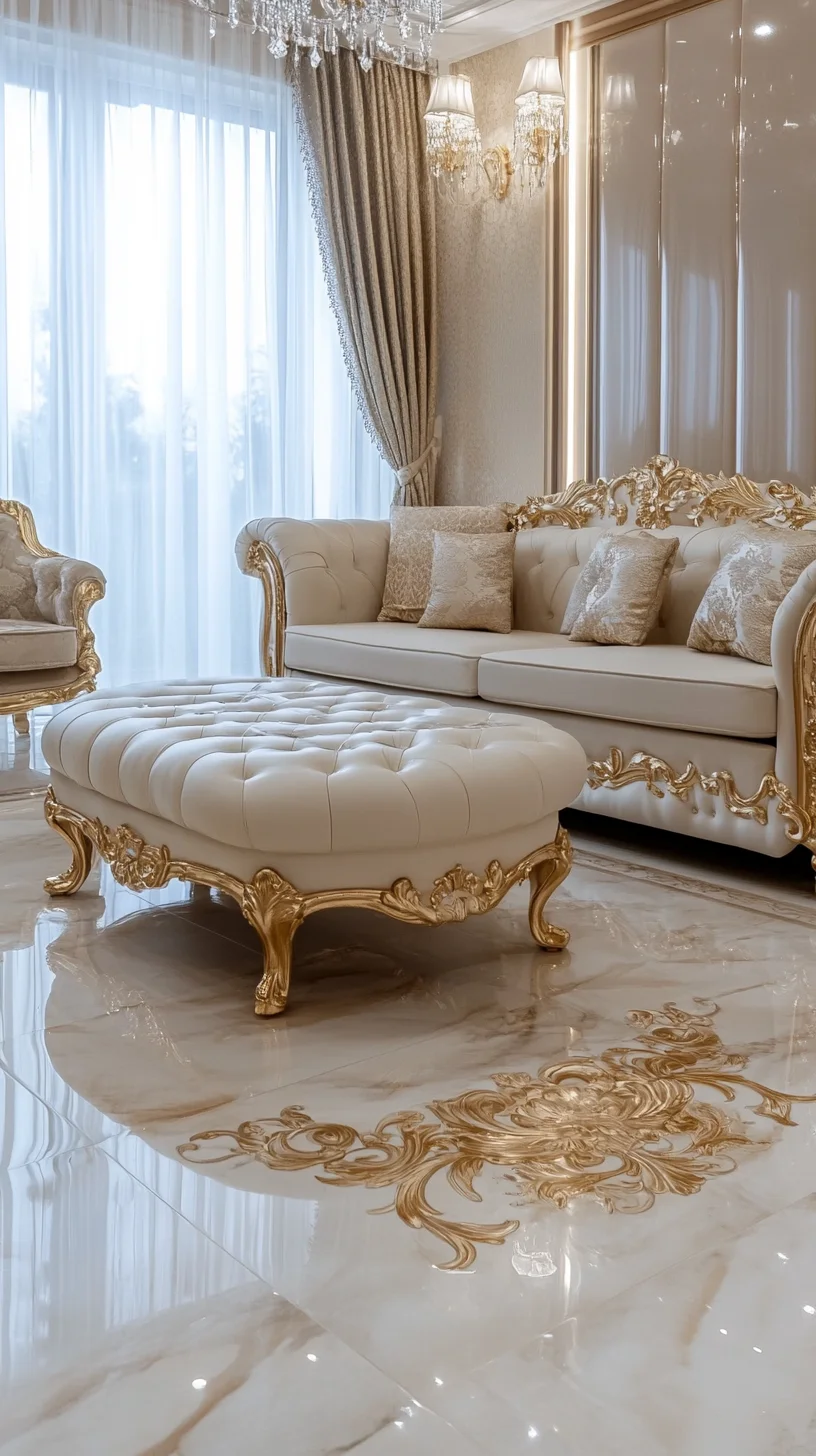 Elevate Your Living Space with Luxurious Gold Accents and Elegant Design