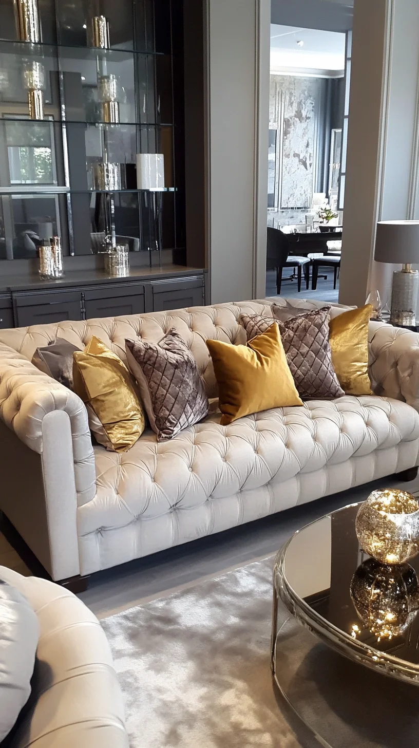 Elevate Your Living Space with Luxurious Velvet and Chic Metallic Accents