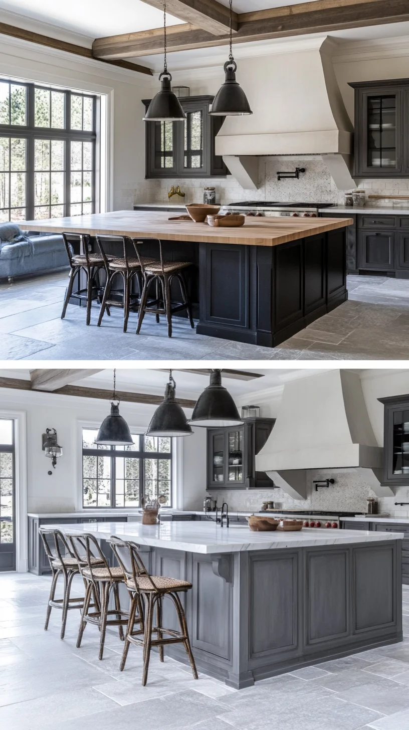 Elevate Your Space: Modern Rustic Kitchen with Chic Contrast