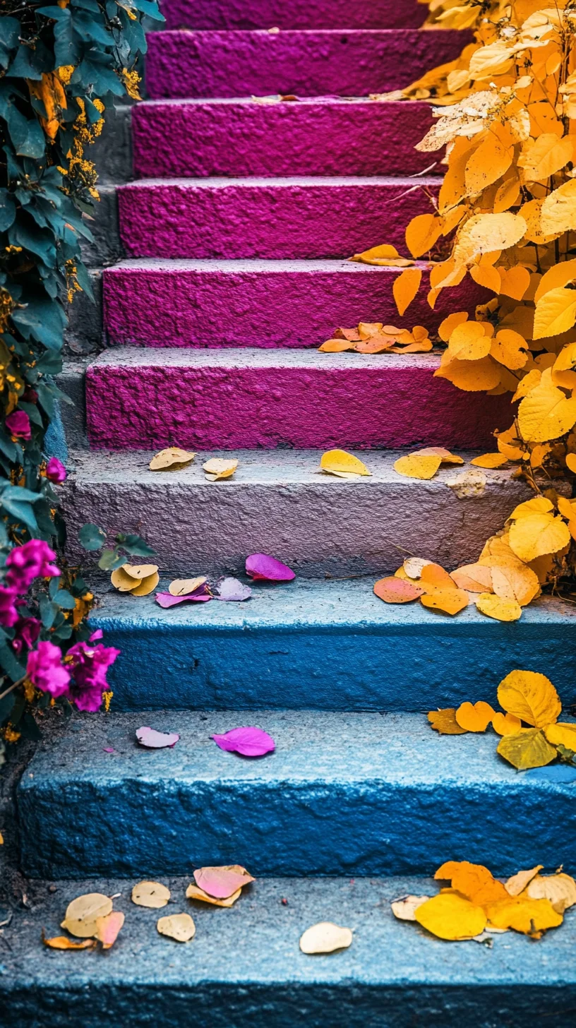 Elevate Your Space: Transform Your Stairs with Bold Color and Nature's Touch