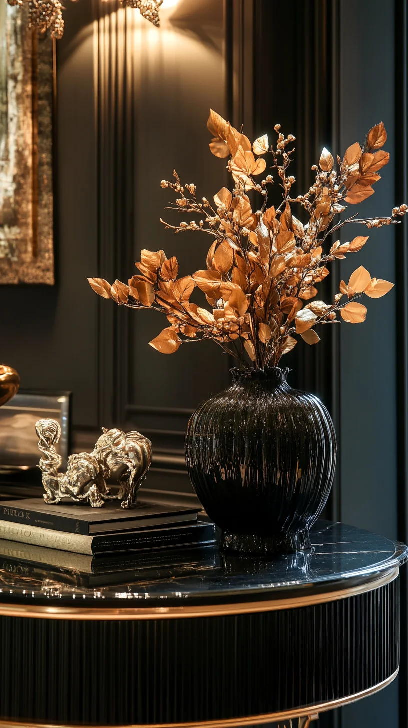 Elevate Your Space with Luxurious Metallic Accents and Elegant Floral Arrangements