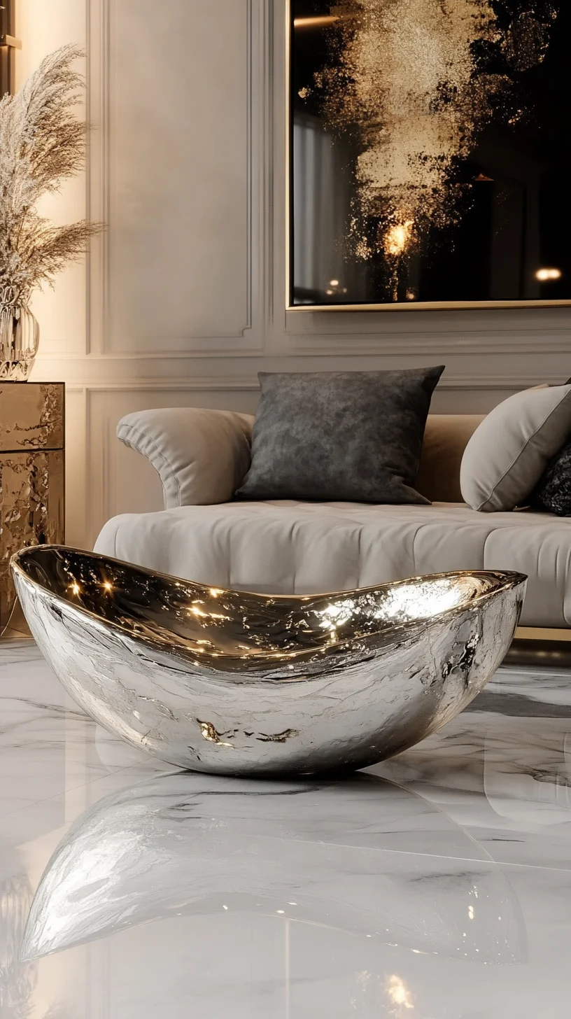 Elevate Your Space with Stunning Metallic Accents: A Chic Coffee Table Idea