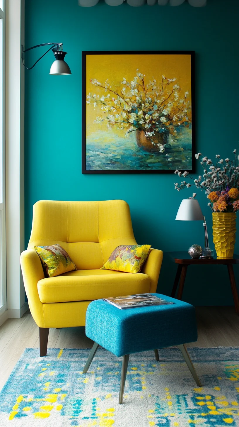 Elevate Your Space with Vibrant Turquoise and Sunny Yellow Accents