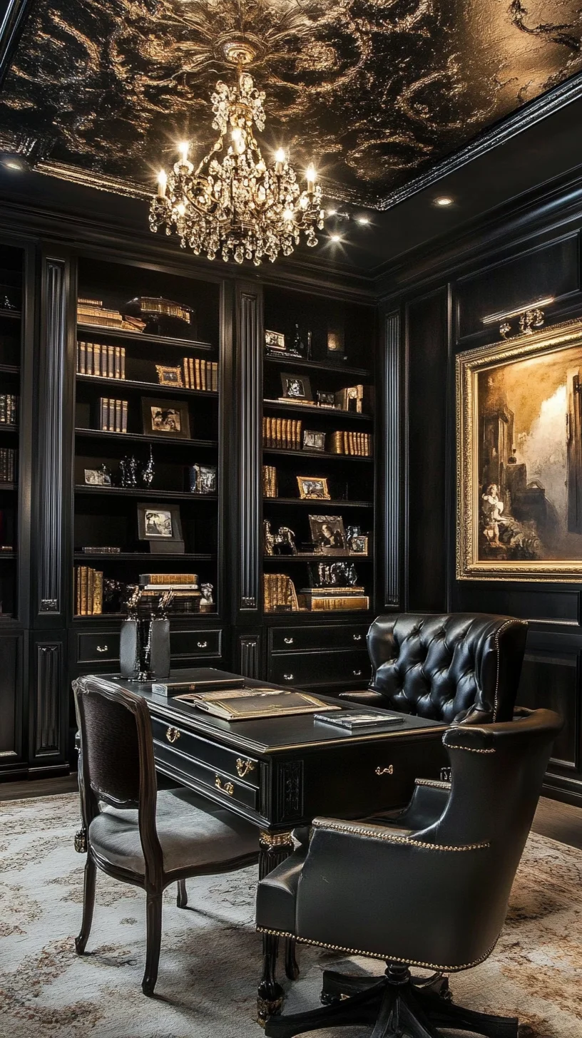 Elevate Your Workspace: Chic Gothic Elegance for an Inspiring Office Environment