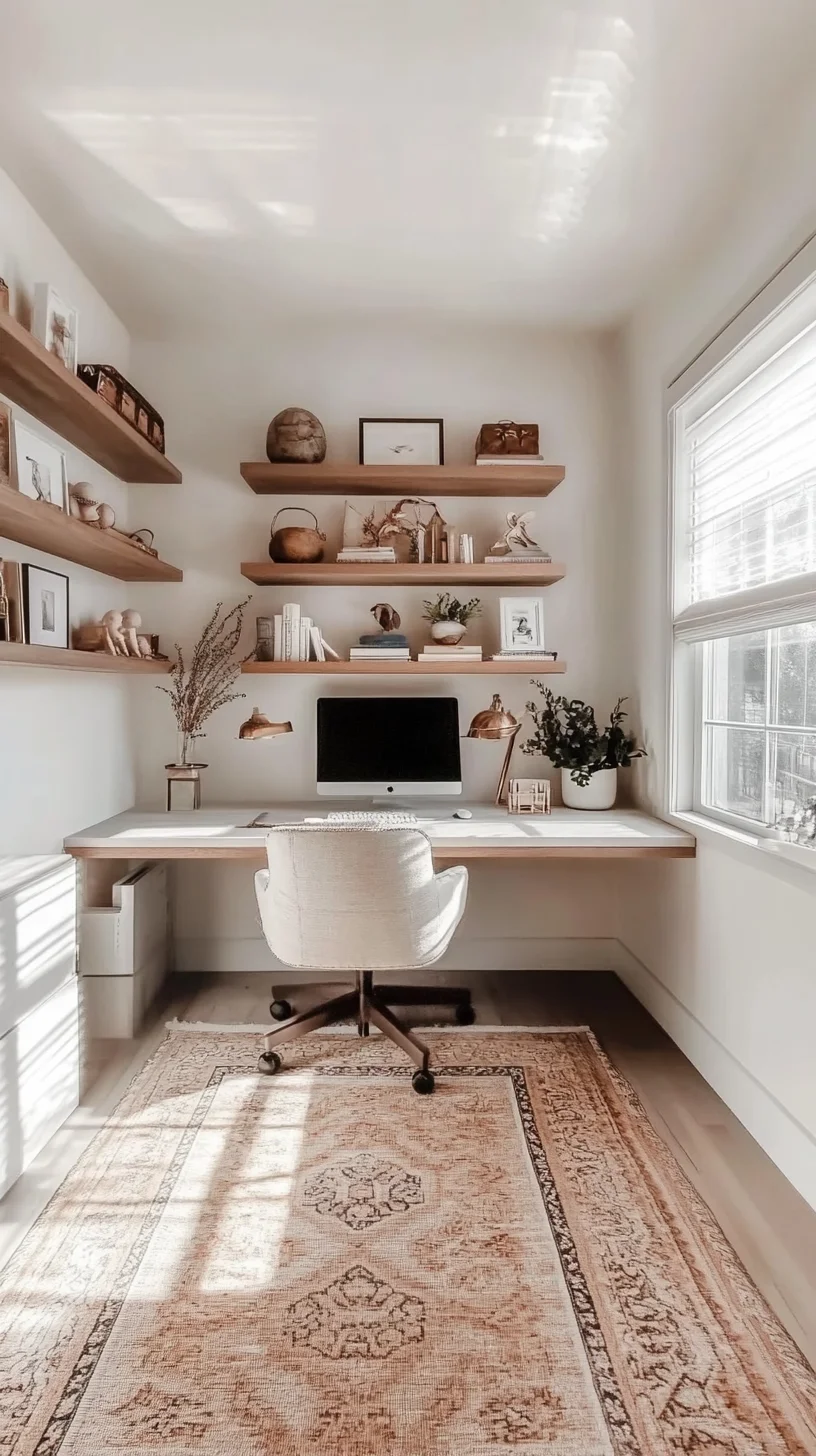 Elevate Your Workspace with Cozy Minimalism: A Stylish Home Office Makeover