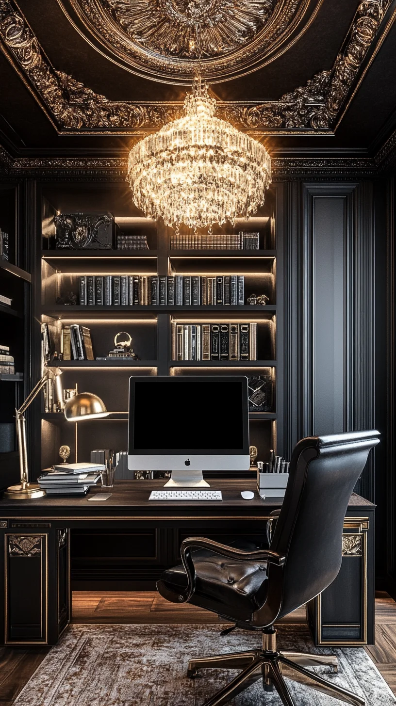 Elevate Your Workspace with Luxurious Dark Elegance