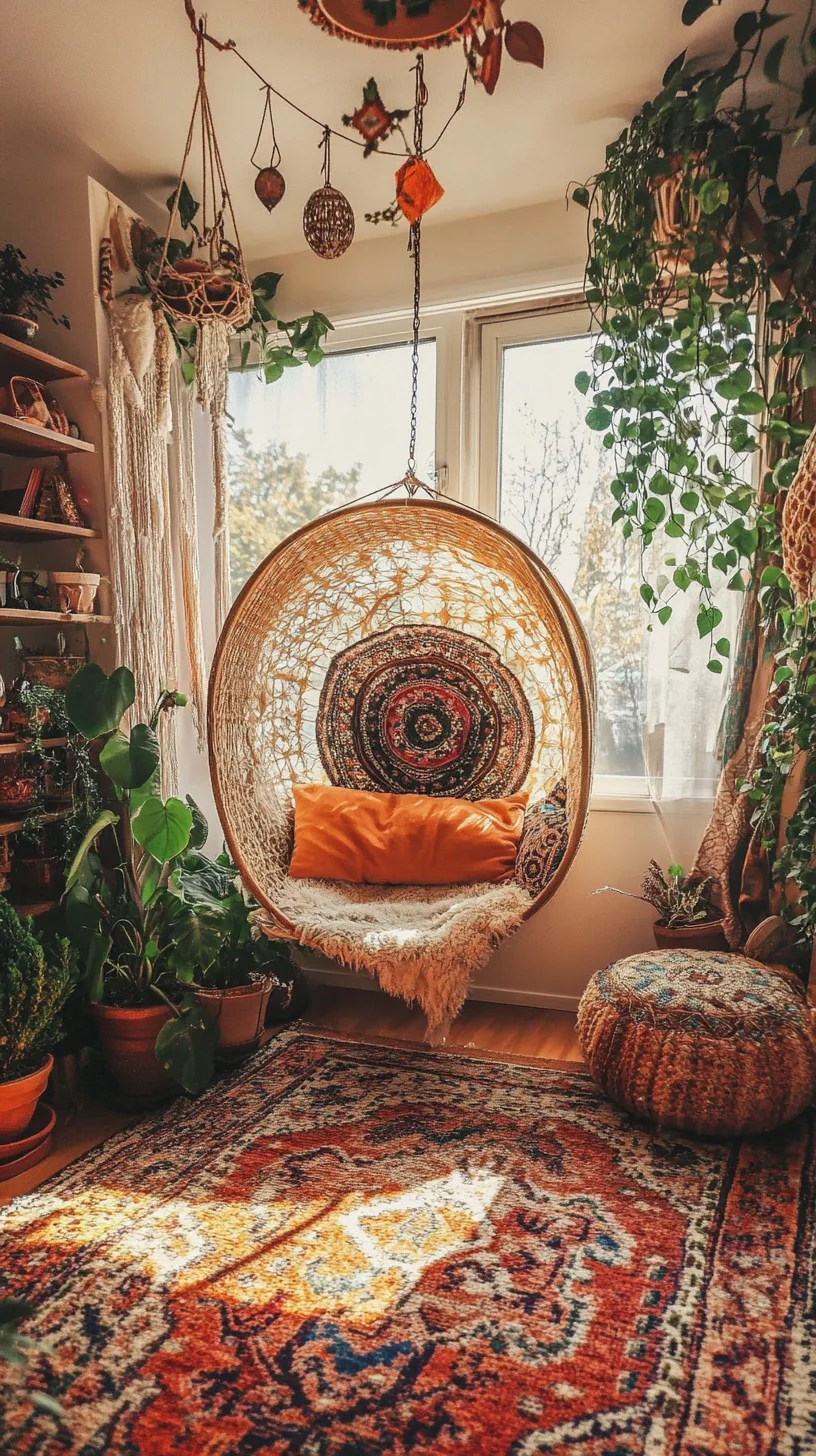 Embrace Bohemian Charm with This Cozy Hanging Chair Nook