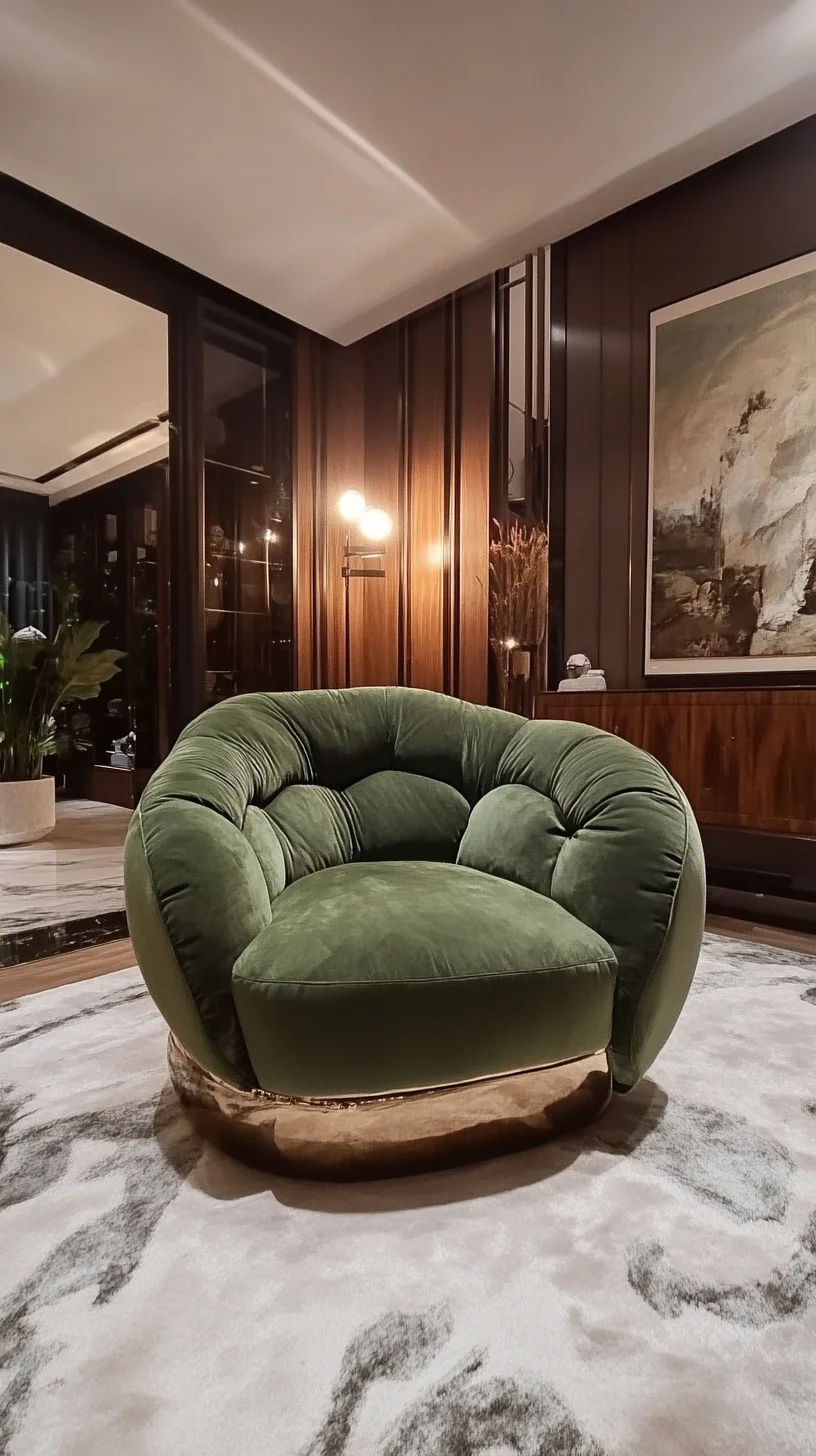 Embrace Coziness with a Chic Green Velvet Crescent Chair