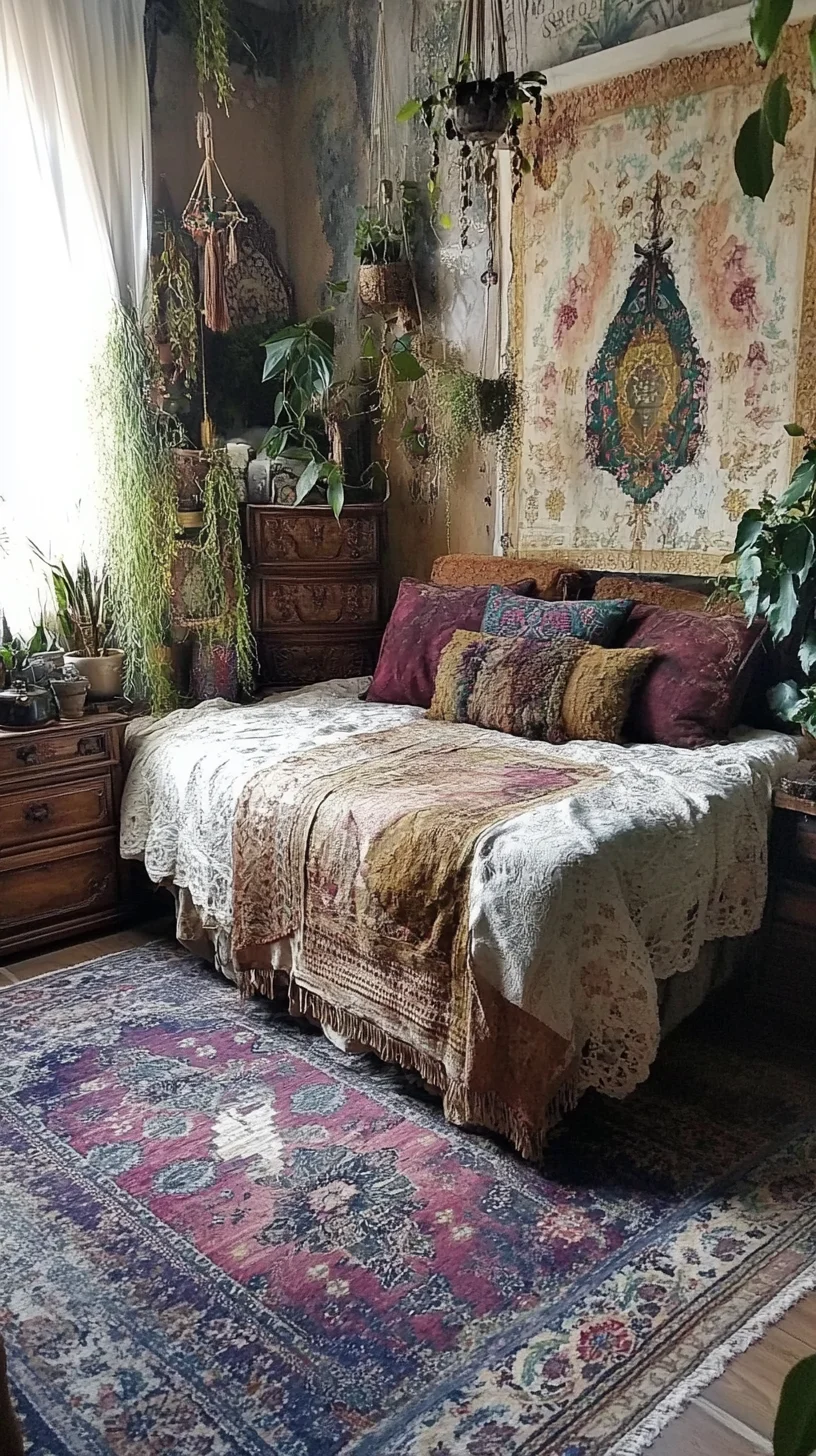 Embrace Cozy Bohemian Bliss with this Lush Greenery-Inspired Bedroom Retreat