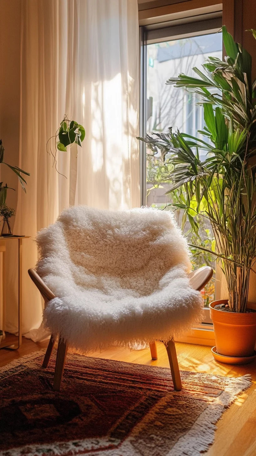 Embrace Cozy Elegance: The Chic Sheepskin Lounge Chair for a Warm Home Ambiance