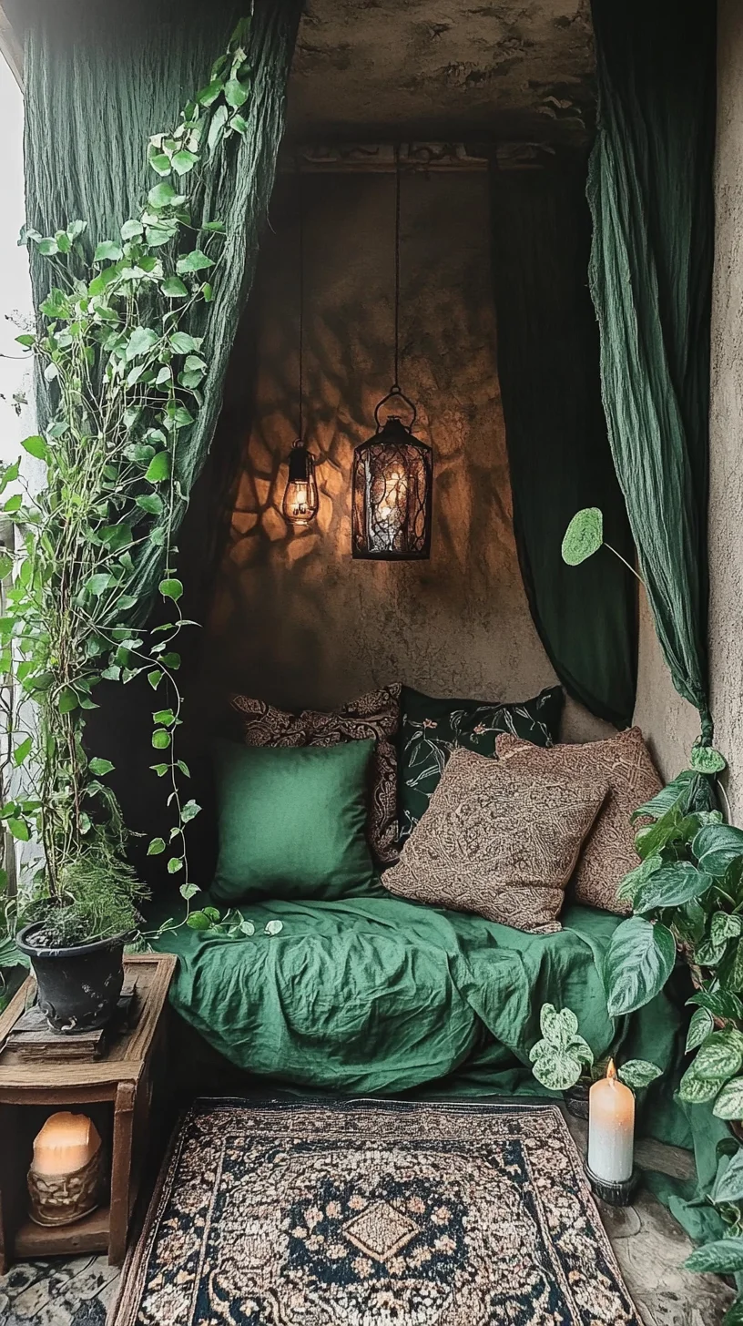 Embrace Cozy Elegance with Lush Greenery and Ambient Lighting