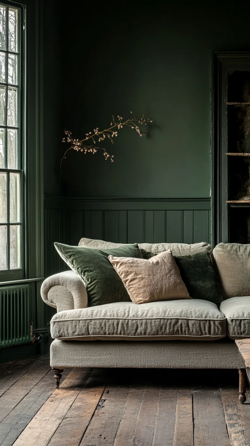 Embrace Cozy Elegance with This Rich Green Living Room Sanctuary