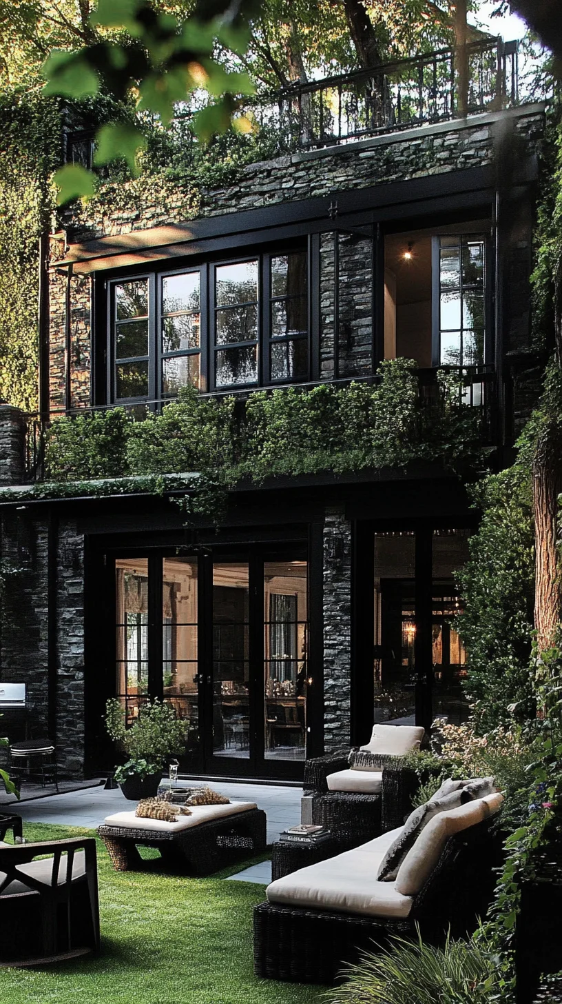 Embrace Elegance with a Charming Black Stone and Greenery Retreat