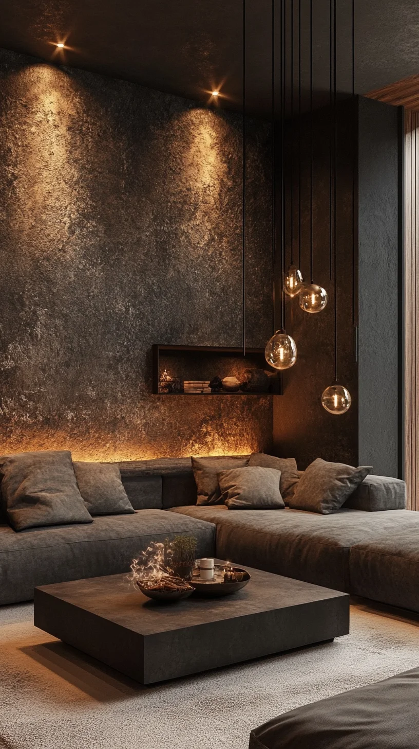 Embrace Minimalist Elegance: The Allure of Dark Textured Interiors