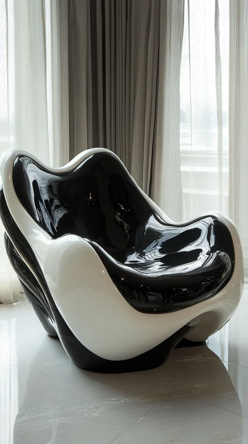 Embrace Modern Elegance with the Sculptural Black and White Sofa