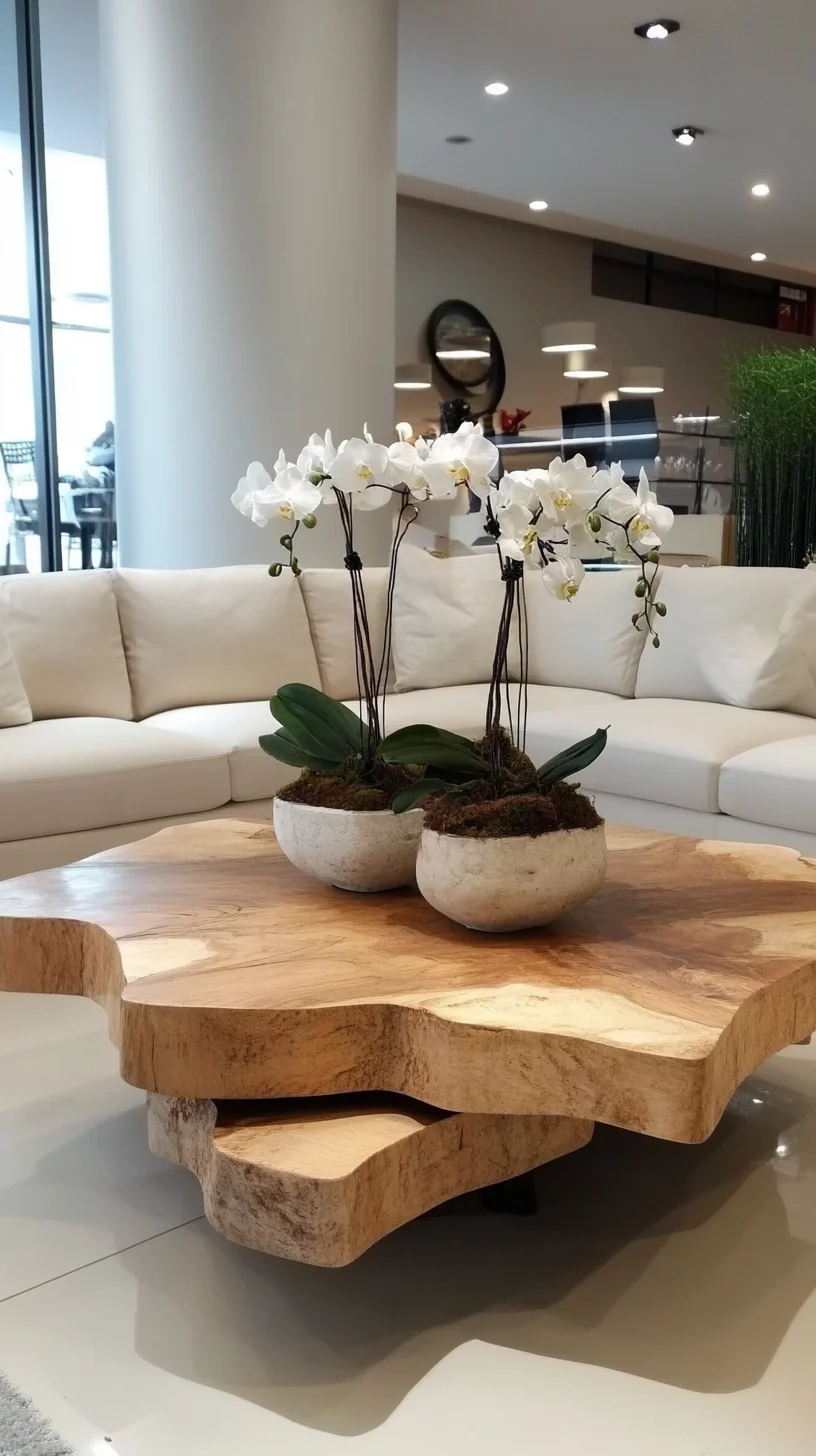 Embrace Nature's Elegance: Chic Orchid Centerpiece for Your Living Space