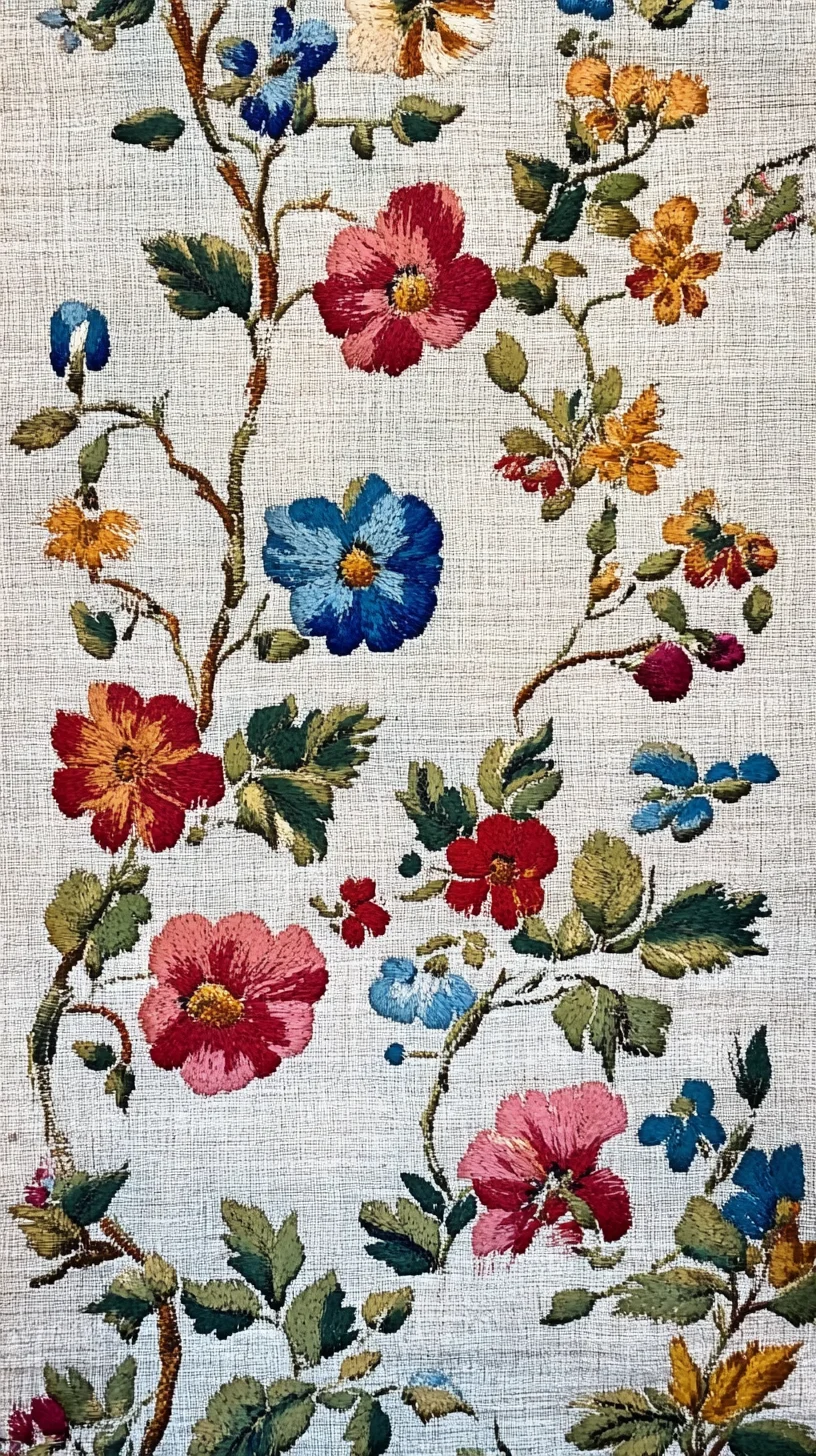 Embrace Nature's Elegance: Vibrant Floral Embroidery for Every Space