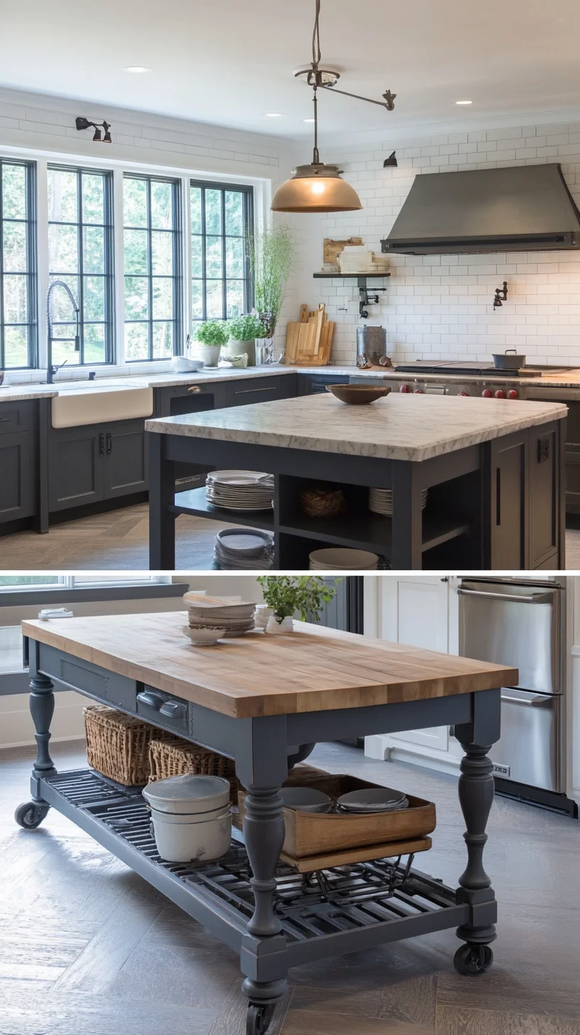 Embrace Rustic Elegance: Transform Your Kitchen with This Chic Island Design