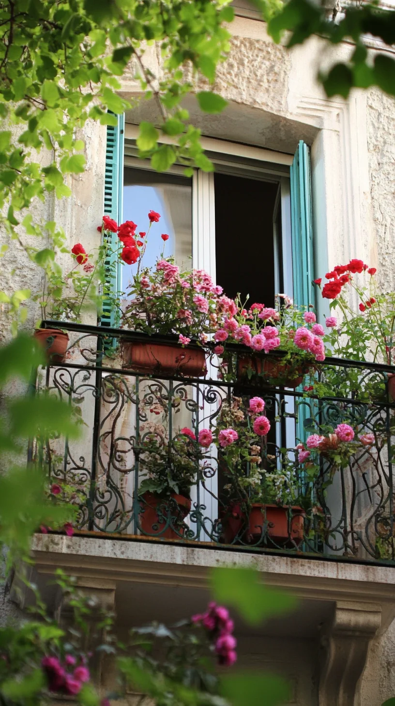 Embrace the Charm of a Floral Balcony Oasis: A Perfect Romantic Retreat