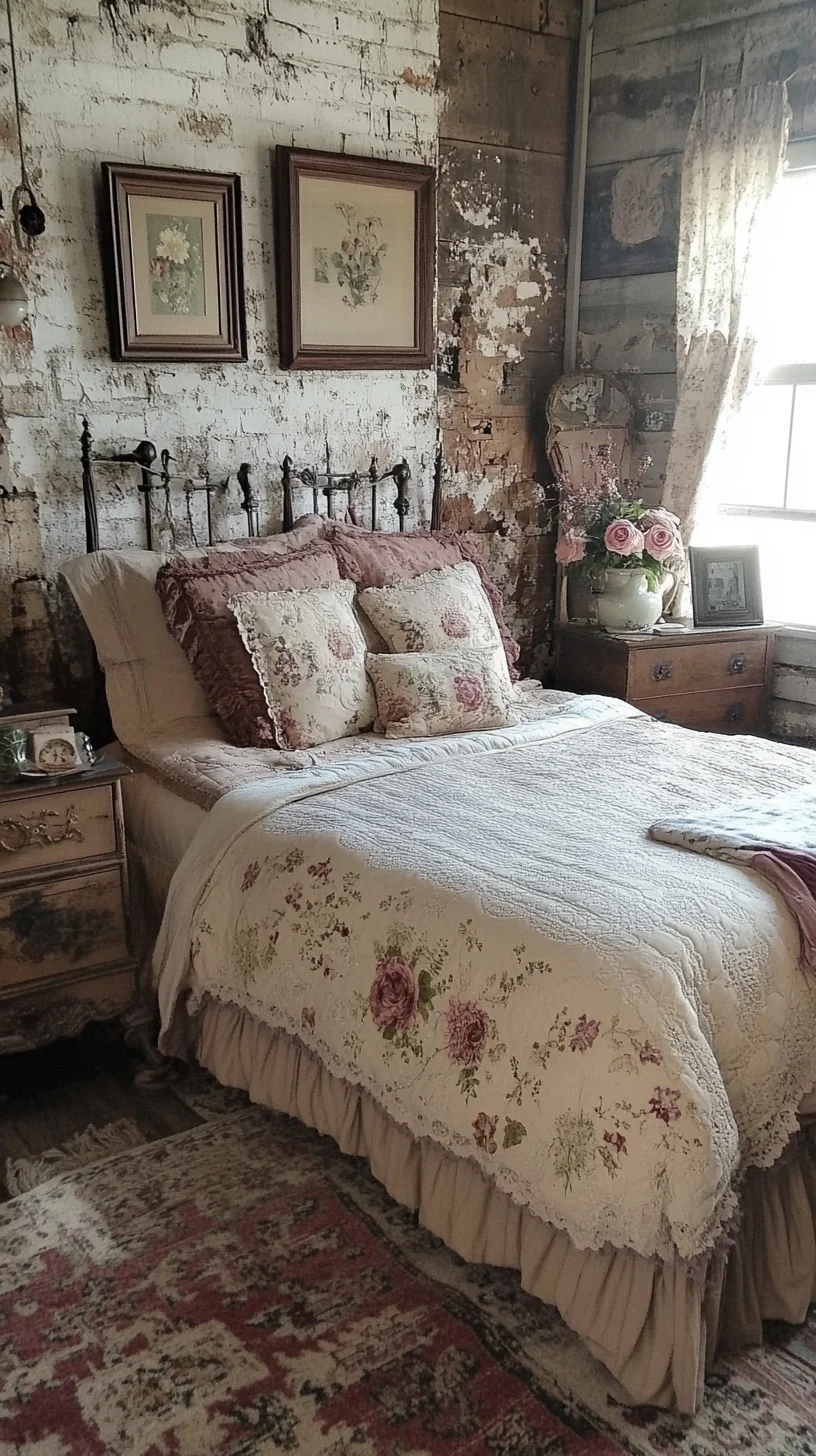 Embrace Timeless Charm with Rustic Floral Decor for a Cozy Bedroom Retreat