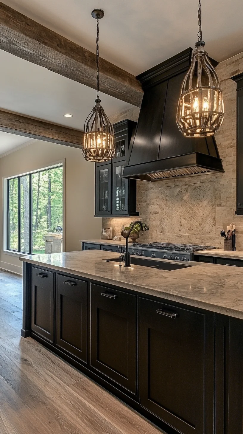 Embrace Timeless Elegance with a Modern Rustic Black Kitchen Design