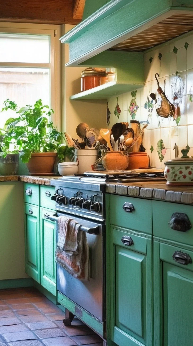 Embrace Vintage Charm: Transform Your Kitchen with Retro Green Accents