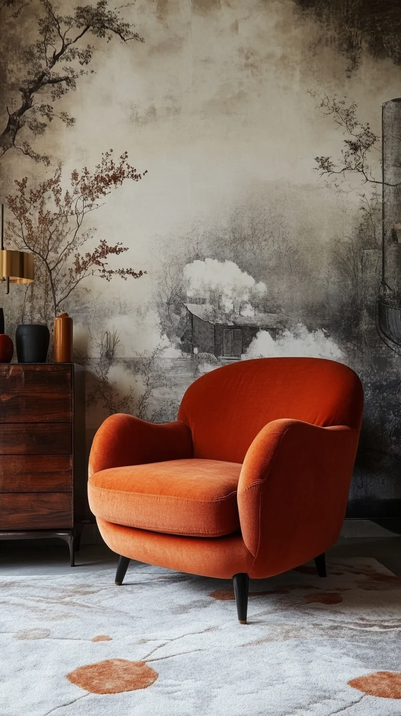 Embrace Vintage Charm with a Cozy Retro Orange Armchair