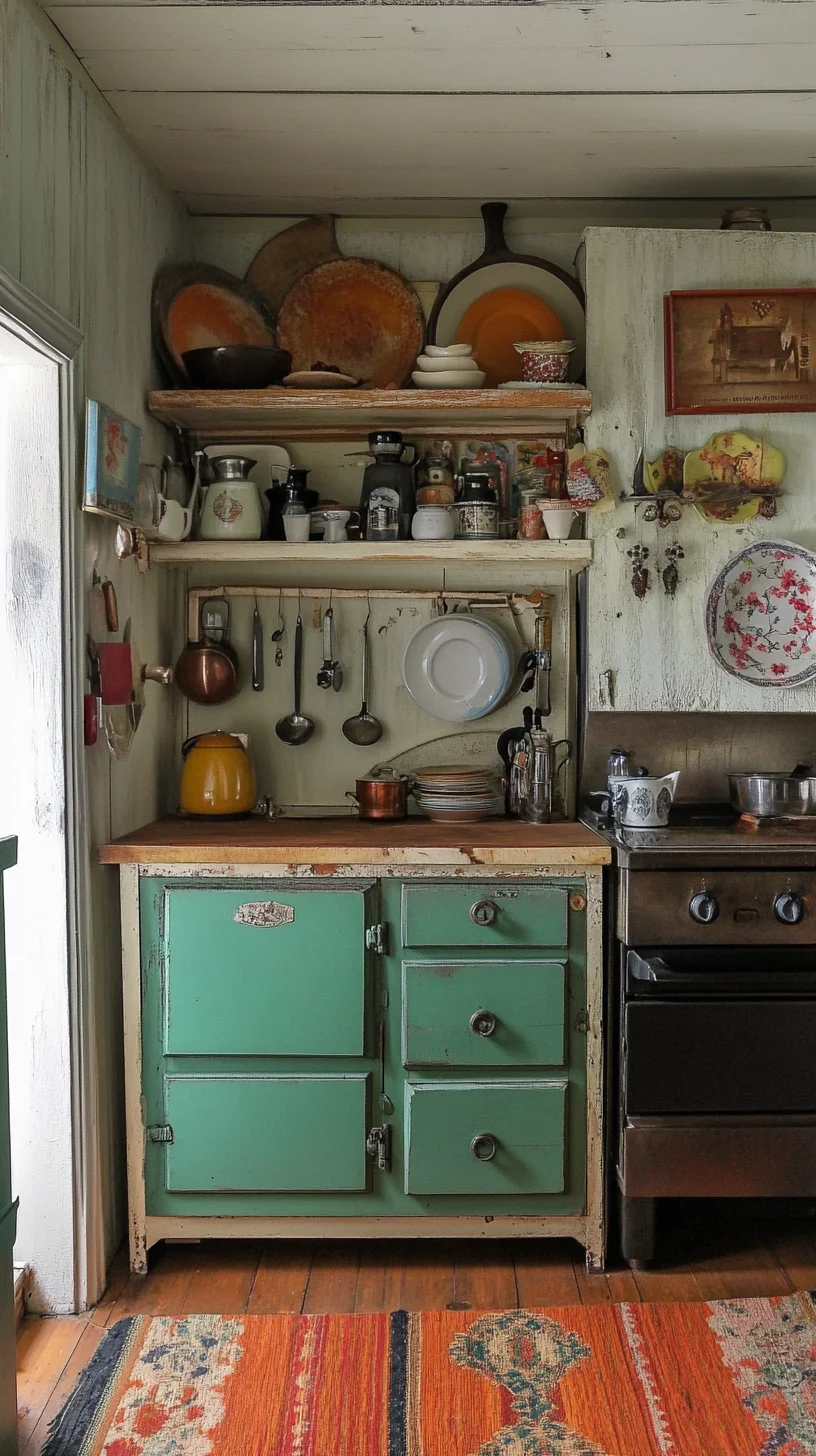 Embrace Vintage Charm with a Rustic Green Kitchen Aesthetic