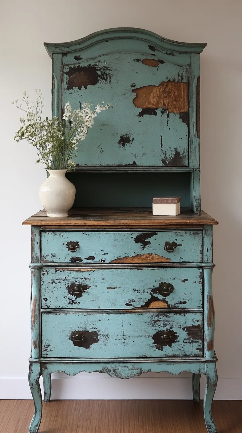 Embrace Vintage Charm with This Distressed Blue Dresser Design