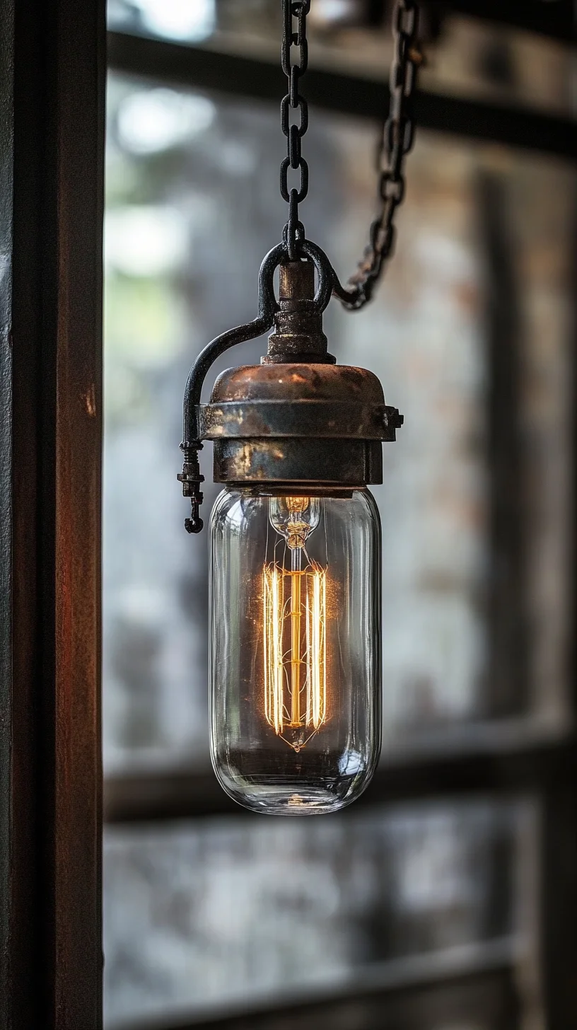 Illuminate Your Space: Rustic Industrial Pendant Light Charm