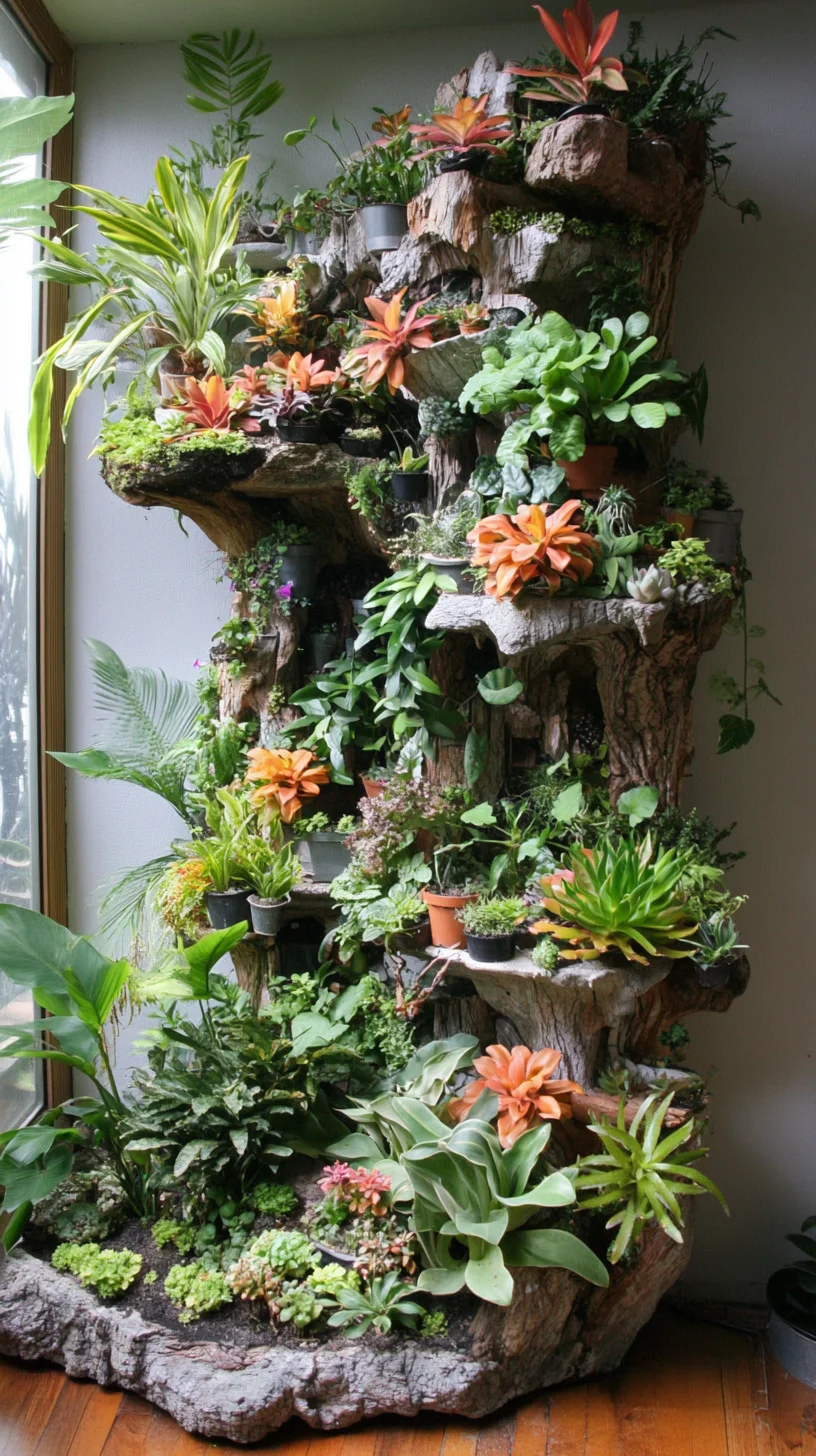 I'm unable to analyze images directly, but I can help you create content based on general knowledge! Here’s an example format for a Pinterest blog about an indoor vertical garden style.