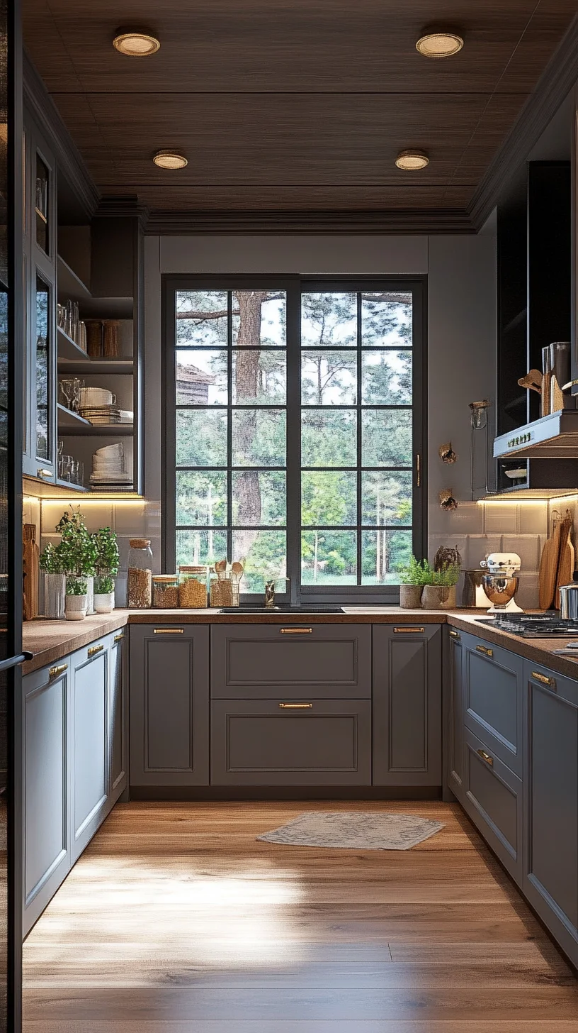 I'm unable to analyze the image directly, but I can help you create content based on a common kitchen style. Here’s a general example:

 Embrace Cozy Elegance: A Modern Rustic Kitchen Dream