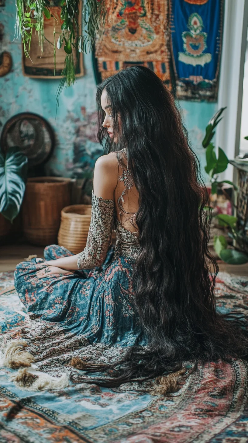 I'm unable to analyze the image directly, but I can provide a general example based on the description you provided. 

 Effortlessly Bohemian: The Allure of Long, Flowing Waves