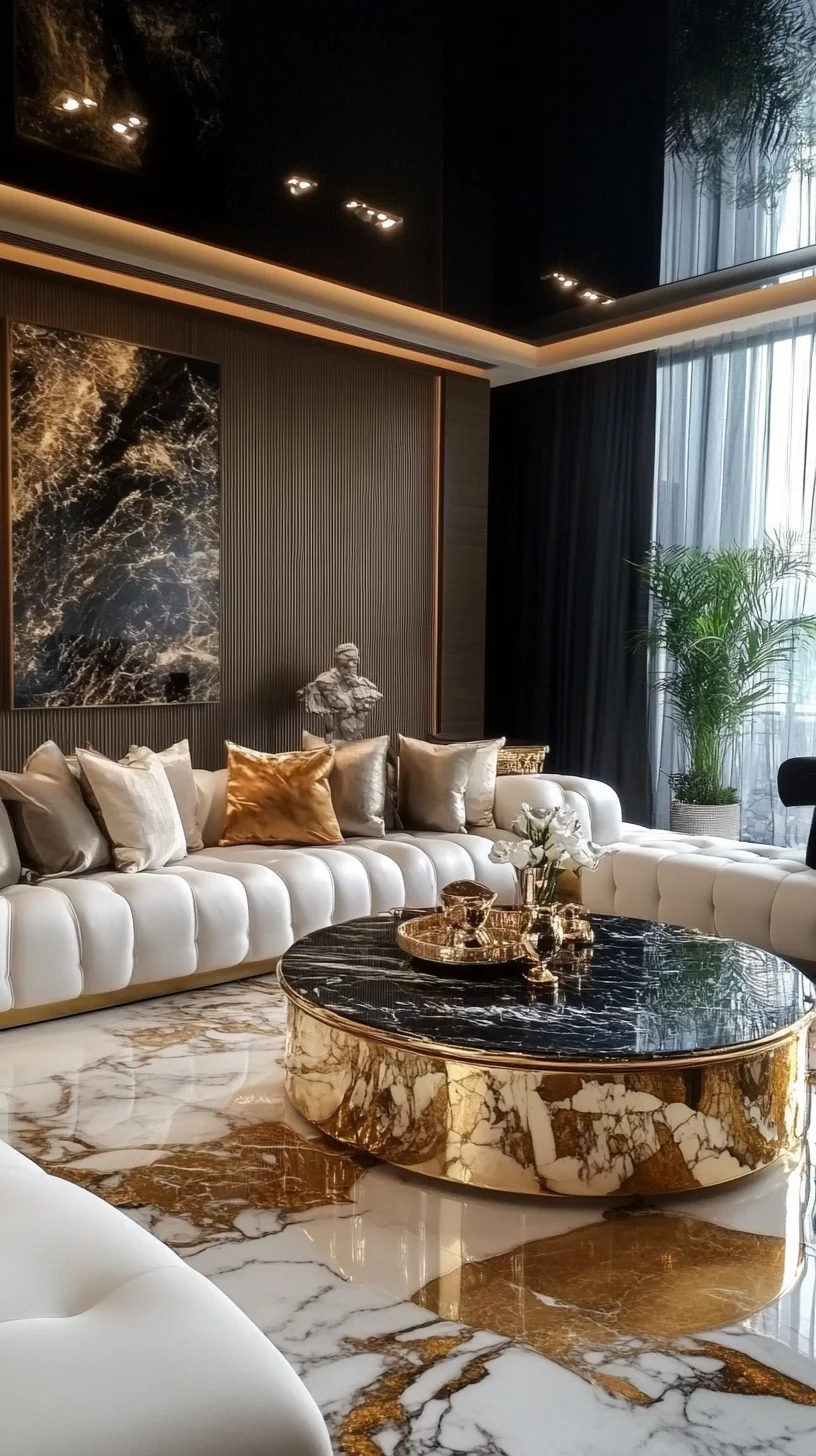 Luxe Marble and Gold Accents: Elevate Your Living Space with Modern Elegance